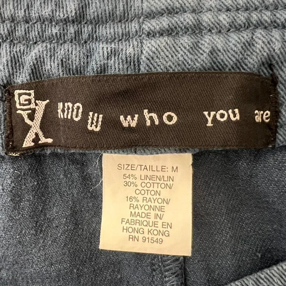 GX Know Who You Are Linen Cotton Navy Drawstring Skirt